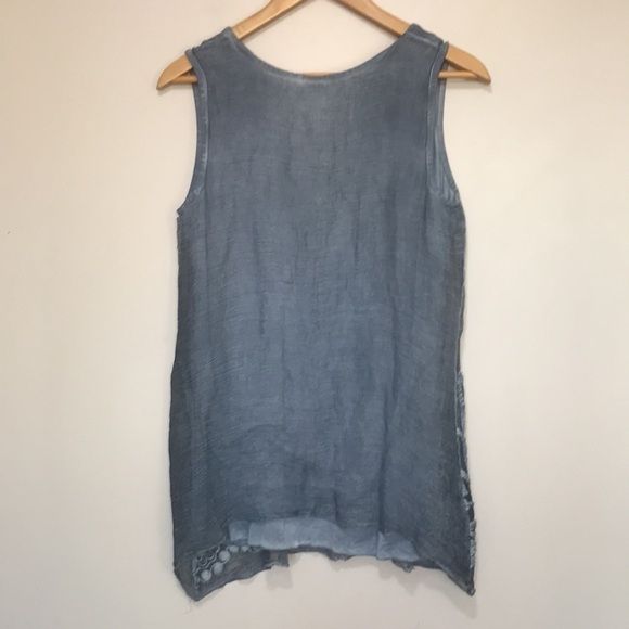 SOFT Surroundings Silk Romance Top sleeveless tunic size XS oversized grey - Picture 6 of 11